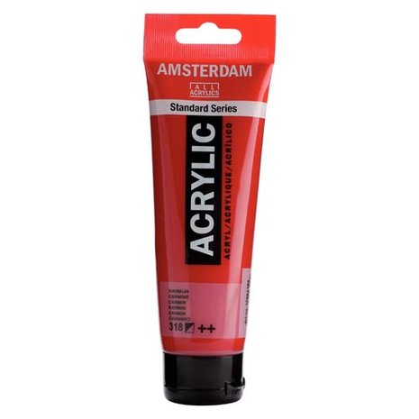 Amsterdam Acrylverf Karmijn Rood 318 in tube van 120ml