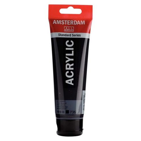 Amsterdam Acrylverf Oxide Zwart 735 in tube van 120ml