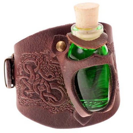 Bracer armband met Poison Flesje, Bruin