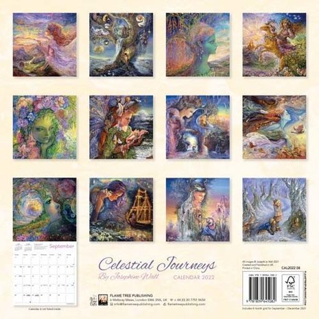 Josephine Wall Celestial Journeys Calendar 2022 achterkant