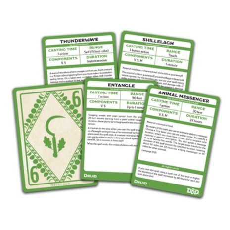 D&D Spellbook Cards - Druid met 131 kaarten open