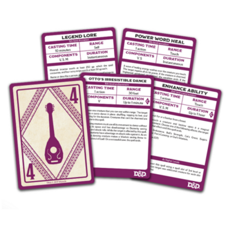 D&D Spellbook Bard - Bard met 128 kaarten open