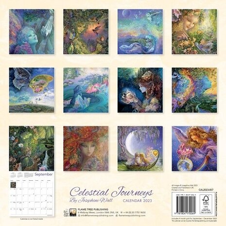 Josephine Wall Celestial Journeys Calendar 2023 achterkant