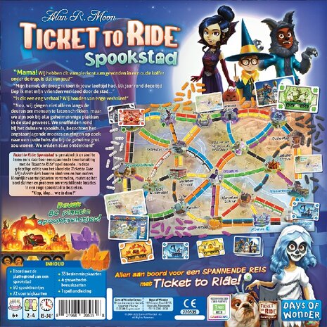 Ticket to Ride de versie van Spookstad Achterkant