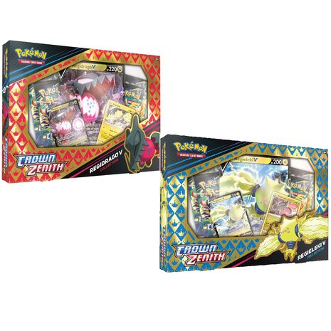 Pokemon Crown Zenith V Box Regidrago of Regieleki met 4 boosters