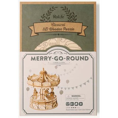 Robotime Puzzel Merry-go-Round in doos