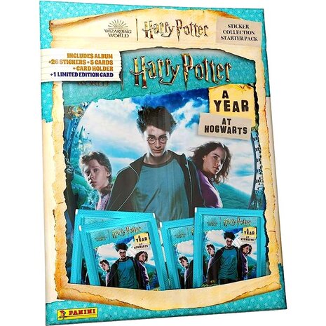 Panini Harry Potter Year at Hogwarts Album met 2x4 Stickers en 5 kaarten