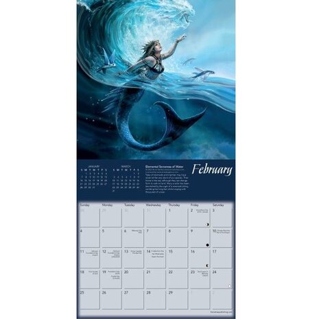 Anne Stokes Mini Calendar 2024 Elemental Magic Februari