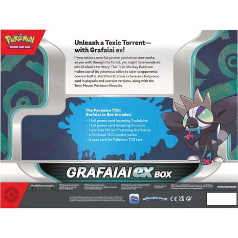 Pokemon Grafaiai Ex Box met 4 boosters Achterkant