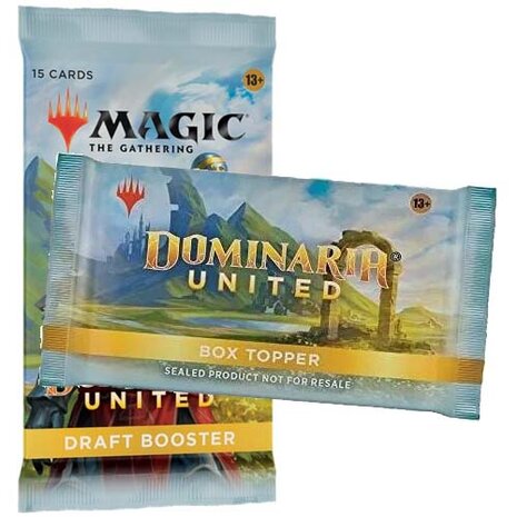 Magic: the Gathering: Dominaria United Draft Booster met 15 kaarten met gratis Box Topper
