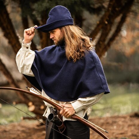Geplet katoenen Robin Hood muts Blauw Sfeerfoto 2