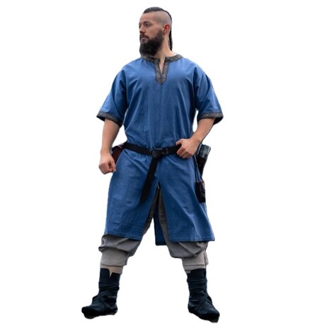 Vikingen Tunika "Richard" van Licht Blauw katoen
