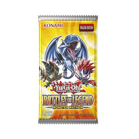 Yu-Gi-Oh! Battle of Legends: Monster Mayhem Booster Pack met 5 kaarten geel