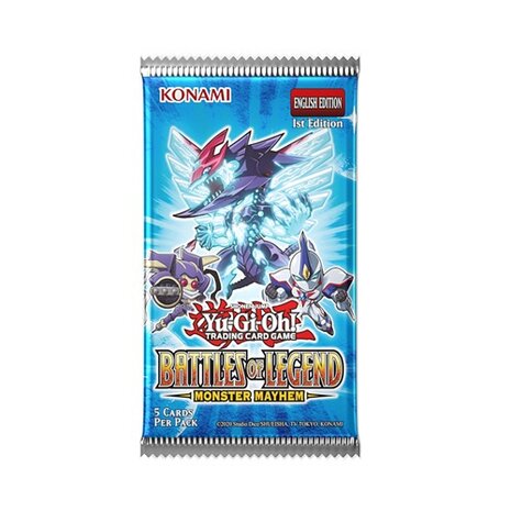Yu-Gi-Oh! Battle of Legends: Monster Mayhem Booster Pack met 5 kaarten blauw