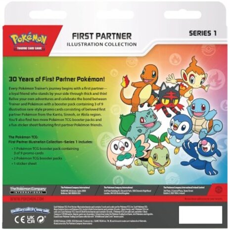 Pokemon First Partner Illustration Collection 1 met 2 boosters achterkant