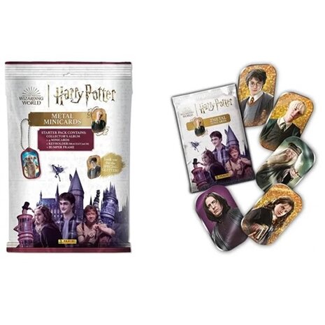Panini Harry Potter Metal Minicards met 2 metal en kaarten voorbeeld