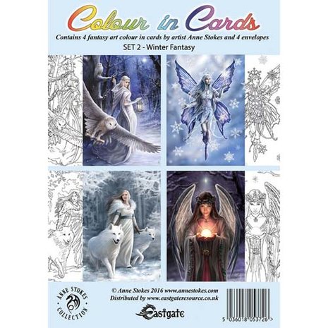 Anne Stokes Kleurkaarten set 2, Winter Fantasy