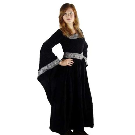Jurk Anna Boleyn van Zwart Katoen