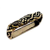 Riem geleider, 4cm viking motief, bronskleurig