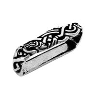 Riem geleider, 4cm viking motief, zilverkleurig