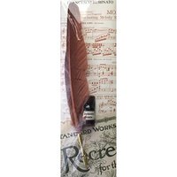 Bordeaux Rode schrijfveer met inkt in Blister