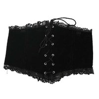 Zwart Corset, Geplet Katoen