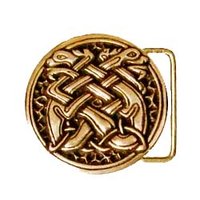 Buckle Celtic Hounds, 4cm bronskleurig