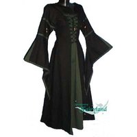 Middeleeuwen Jurk Zwart/Groen