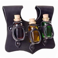 Poisonhouder met 3 flesjes, Zwart