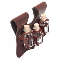 Poisonhouder met 3 flesjes, Bruin