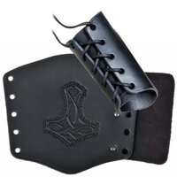 Bracers Thor's Hamer Zwart, Large (per paar)
