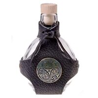 Platte Veldfles met houder, zilverkleurig