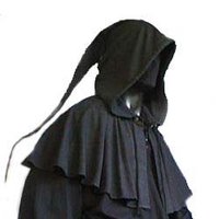 Kap met lange punt, Zwart