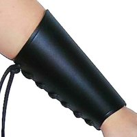 Medium Lange Zwarte Bracers van Leer