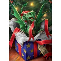 Anne Stokes Kerstkaart Surprise Gift