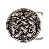 Buckle Celtic Hounds, 4cm zilverkleurig