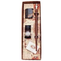 Houten kroontjes pen met miniboekje en Inkt