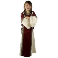 Middeleeuwen Prinsessen Jurk, Rood/Natuur