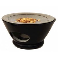 Wierookhouder zeepsteen zwart met zeef